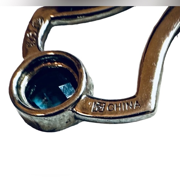 VTG | Designer Blue Topaz Sterling Silver Earrings - Picture 8 of 11